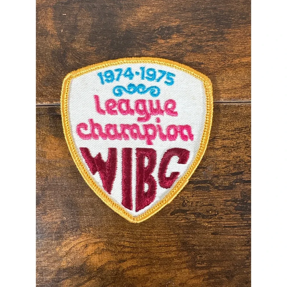 Vintage 1974-1975 WIBC League Champion Bowling Patch Shield Embroidered Retro